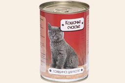 Кошачье Счастье ж/б 410 г. Гов. д/котят в желе 4607048072547