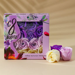 Мыло лепестковое С 8 Марта!, 16 шт., аромат цветочный, Чистое счастье