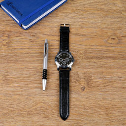 Набор подарочный 2 в 1, ручка, часы, МИКС