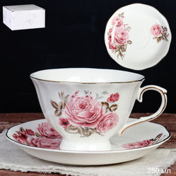 Чайный набор 2 предмета 250 мл на ножке / RS/12-FY22001 Grey / в подарочной коробке - Галеонтрейд фото 2