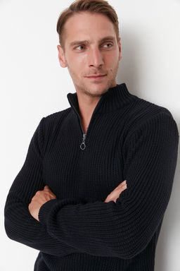 TRENDYOL MAN Indigo Casual Regular Yar?m Bal?kc? Yaka Duz Triko Kazak TMNAW22KZ1908 - Trendyolmilla фото 13