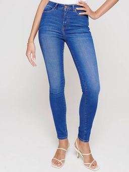 CONTE Моделирующие джинсы skinny с высокой посадкой CON-217 Lycra® washed royal blue