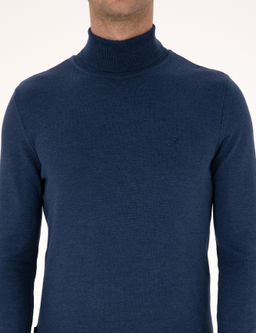_ndigo Melanj Slim Fit Bal_k__ Yaka Basic Triko Kazak - Pierre cardin фото 6