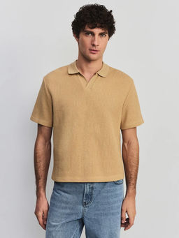 Футболка поло из фактурного хлопка / Zarina  фото 3