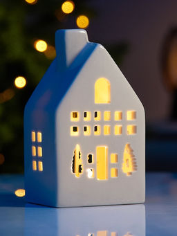 Светодиодная фигура «Дом Ёлочки», 12.6×5.5×7.5 см, 1 LED, керамика, от батареек LR44×3 шт, тёплый белый свет