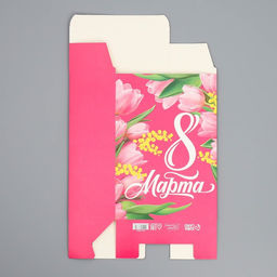 Цена за 2 шт. Коробка подарочная складная, упаковка, «С 8 марта», 16 х 23 х 7.5 см