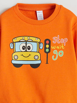 Bask?l? Erkek ?ocuk Sweatshirt