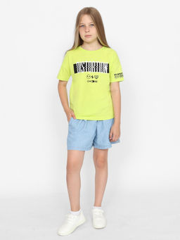 CRB wear/CSJG 63872-36-421 Футболка для девочки,лайм/Ex.Cherubino фото 2