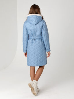 24327 Полупальто дем. голубой - Dizzyway фото 3