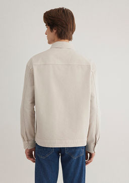 Cepli Ekru Denim Gomlek - Mavi фото 5