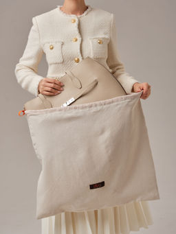 Кожаная сумка Bossy DBR 31382 бежевая пудра  фото 11