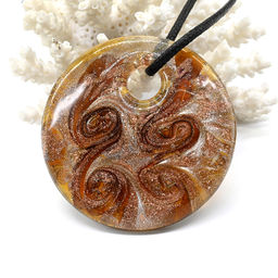 Муранское стекло украшения Круг 49мм цв.коньячный