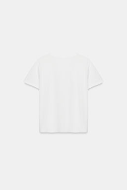 CAMISETA BORDADOS ALGOD?N / Blanco - Zara фото 9