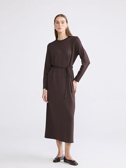 Bisiklet Yaka Beli Ku?akl? Soft Touch Elbise