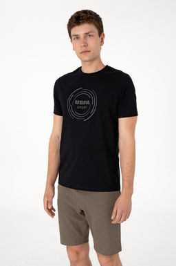 Erkek Regular Fit Bisiklet Yaka Siyah Ti__rt Sepette S_rpriz _ndirim