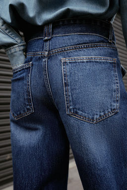 MID-WAIST BELTED WIDE-LEG JEANS - Zara фото 6