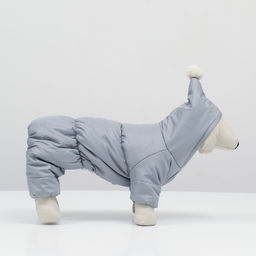 Комбинезон зимний для животных, флис, 2XL (ДС 34-36, ОШ 34-36, ОГ 44-48 см), серый - Simaland фото 2