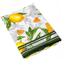 Скатерть 120х145см Лимон, длина стола до 105см, на 4 персоны, рогожка (хлопок 100%) 171г/м2, упаковка классическая, пакет ПВХ 28х41см, Домашняя мода (Россия)  фото 4