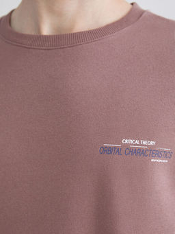 Bisiklet Yaka Bask?l? Erkek Sweatshirt