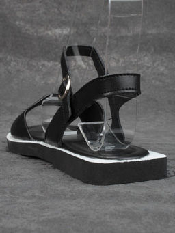 08-PED56-2 BLACK Босоножки женские (натуральная кожа)