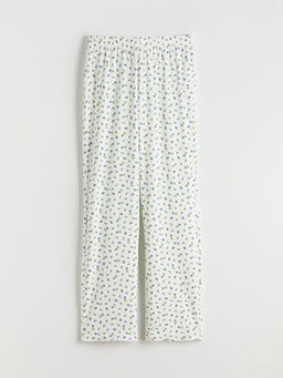 Beli Lastikli ?i?ekli Kad?n Pijama Alt?