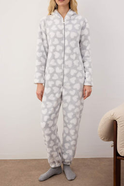 Gri Kalp Desenli Kapusonlu Wellsoft Orme Tulum THMAW26TU00000 - Trendyolmilla фото 3