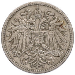 Монета 10 геллеров 1895 года Австрия