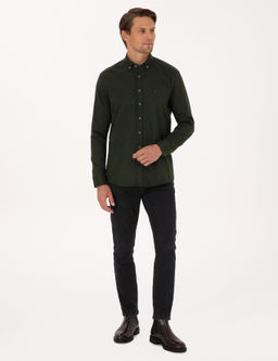 Haki Regular Fit Uzun Kollu G_mlek - Pierre cardin фото 4