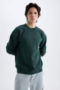 Толстовка свободного кроя с круглым вырезом и принтом - Defacto фото 4