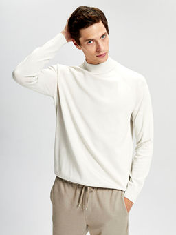 Yar?m Bal?k?? Yaka Uzun Kollu Erkek Triko Kazak