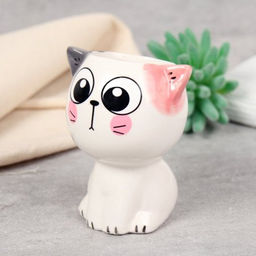 Кашпо 8,2х6,5х10,5 см Коты / WN36 /уп 6/96/ цветное - ГалеонТрейд фото 3