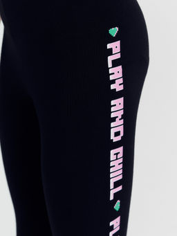 Легинсы для девочек черные с печатью - Mark formelle фото 5