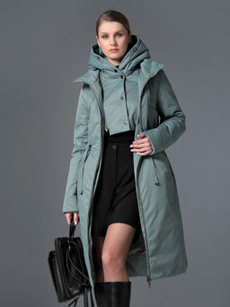 25317 Пальто дем. зеленый - Dizzyway фото 4