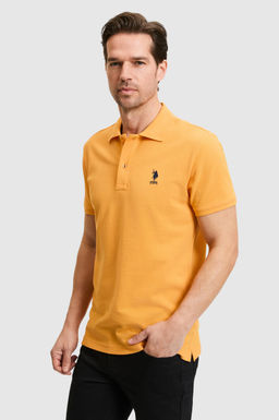 Erkek Slim Fit Turuncu Polo Yaka Basic Ti__rt