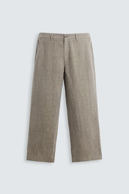 100% WASHED LINEN SUIT TROUSERS - Zara фото 7