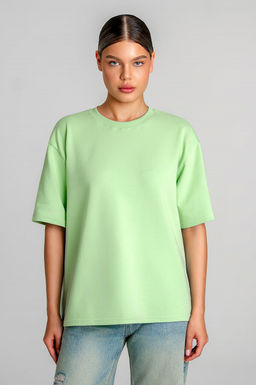 Арт. 3-302/3 Футболка женская оверсайз 44-50 (4 шт) Цвет:салатовый