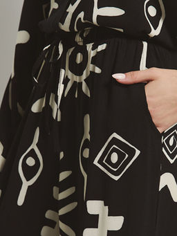 Beli Lastikli Desenli Geni? Pa?a Kad?n Pantolon