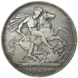 Монета 1 крона 1889 года Великобритания