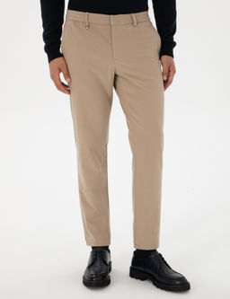 Bej Slim Fit Flanel Dokulu Kuma_ Pantolon - Pierre cardin фото 2