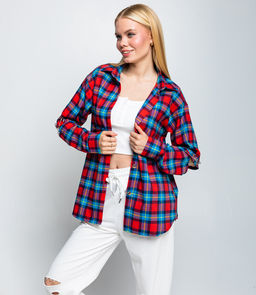 Рубашка #БШ2290-3, красный,голубой