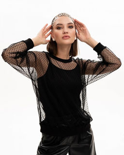 Авторский прозрачный свитшот из сетки