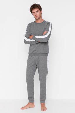 TRENDYOL MAN Lacivert Yanlar? Seritli Orme Pijama Tak?m? THMAW21PT0828 - Trendyolmilla фото 2