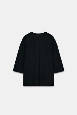 CAMISETA R?STICA MANGA TRES CUARTOS / Carb?n - Zara фото 6