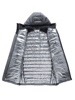 Куртка мужская удлинённая стёганая с капюшоном и графеновой подкладкой утеплитель тинсулейт