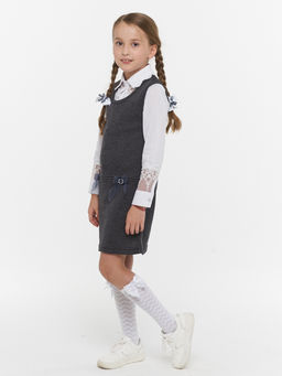 Сарафан для девочек 7067. 5006 серый