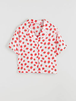 G?mlek Yaka Kad?n ?ortlu Pijama Tak?m?