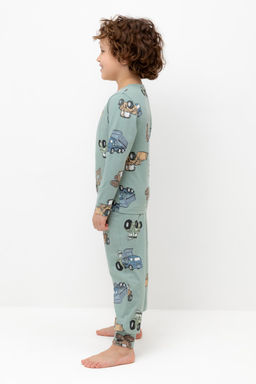 Crockid _ К 1561/холодная мята,тракторы пижама д/дет яс  фото 4