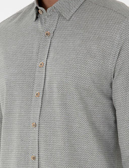 Рубашка Pierre Cardin Slim Fit светло‑хаки с длинным рукавом