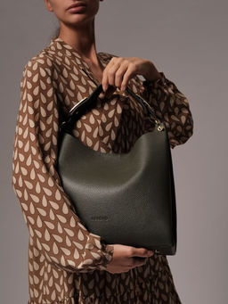 Сумка кожаная Deboro 30994 зеленый мох