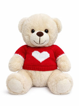Мишка в свитере в сердечко, 25см. (Белоруссия)